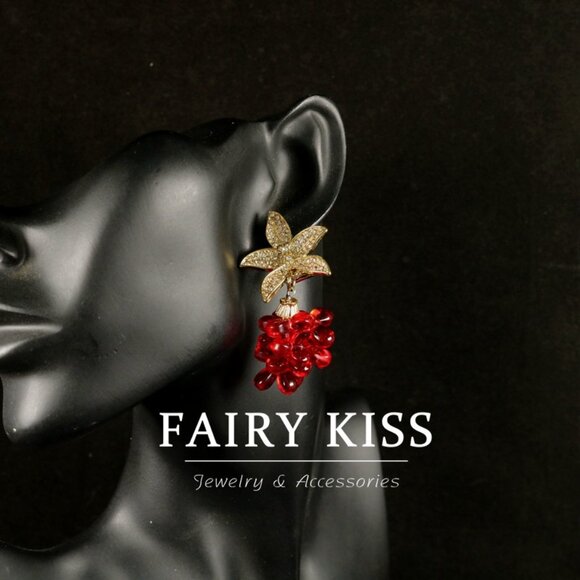 Charming & Whimsical Grape Cluster Statement Earrings